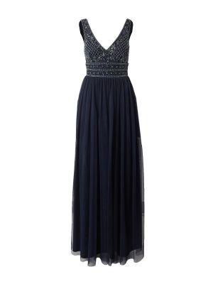 Nėriniuotas vakarinė suknelė su karoliukais Lace & Beads mėlyna