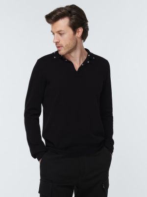 Volneni pulover iz kašmirja Versace črna