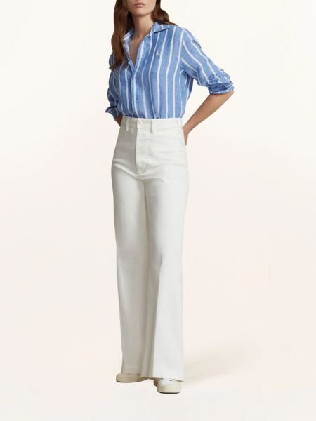 Льняная рубашка блузка Polo Ralph Lauren белая