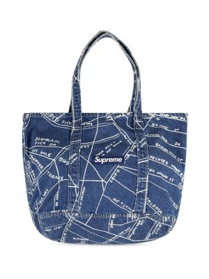 Nákupná taška Supreme modrá