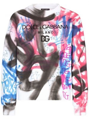 Trykt bomull sweatshirt Dolce & Gabbana hvit