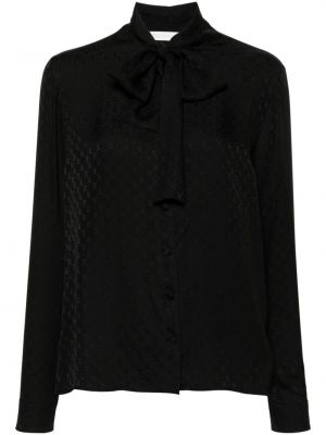 Bluză de mătase din jacard Palm Angels negru