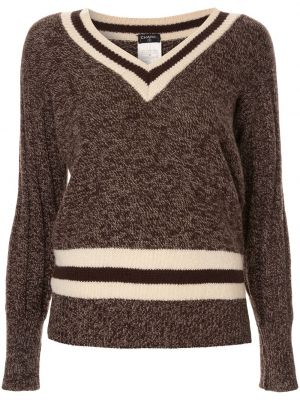 Jersey con escote v de tela jersey Chanel Pre-owned marrón