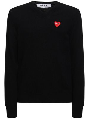 Suéter de lana de punto Comme Des Garçons Play negro