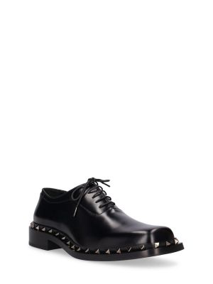 Pantofi cu șireturi din piele din dantelă Valentino Garavani negru