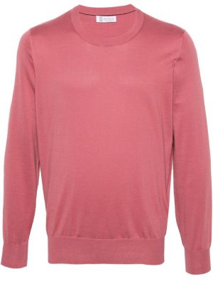 Einfarbiger pullover aus baumwoll Brunello Cucinelli pink