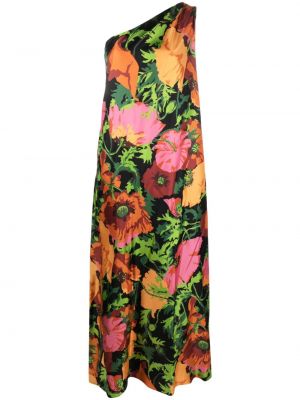 Koktel haljina s cvjetnim printom s printom La Doublej crna