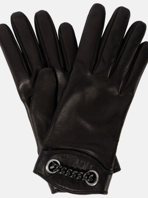 Кожени ръкавици Saint Laurent черно