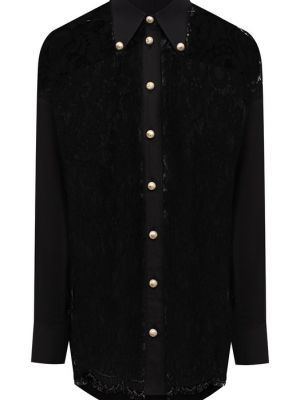 Хлопковая рубашка Dolce & Gabbana черная