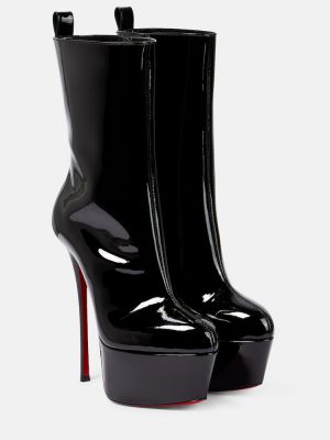 Обувки до глезена на платформе Christian Louboutin черно
