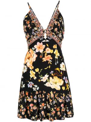Kvetinové šaty s potlačou Camilla čierna