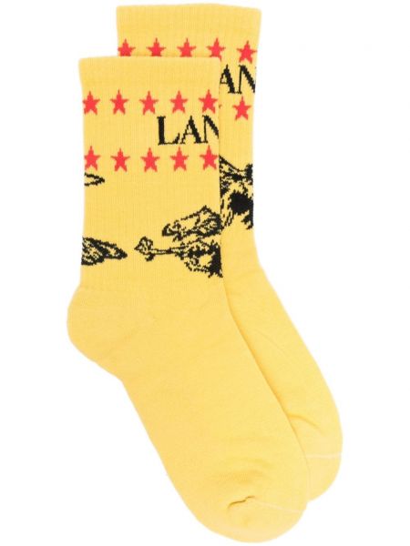 Čarape s printom Lanvin žuta