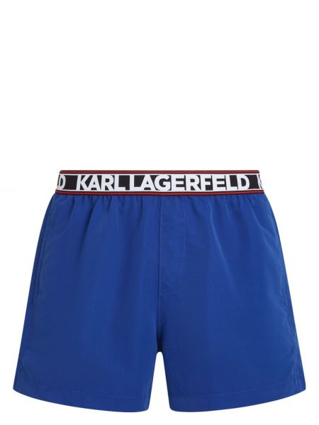 Szorty z nadrukiem Karl Lagerfeld niebieskie