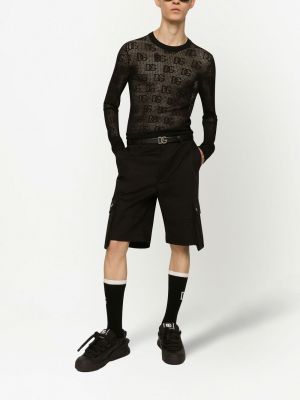 Kokvilnas bermuda šorti Dolce & Gabbana melns
