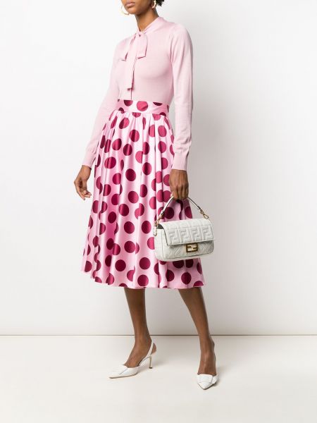 Falda midi con lunares con estampado plisada Dolce & Gabbana rosa