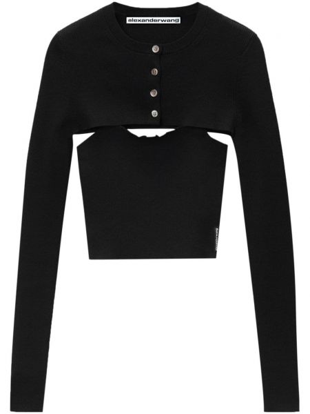 Cardigan lung Alexander Wang negru