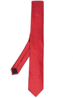 Svilena kravata z vezenjem Lanvin rdeča
