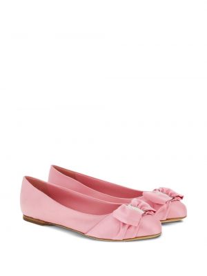 Kožené loafers s mašlí Ferragamo růžové