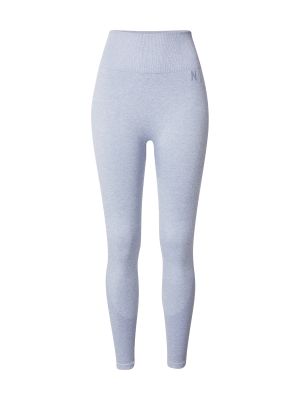 Nylonové nohavice s vysokým pásom skinny fit Naturana - modrá