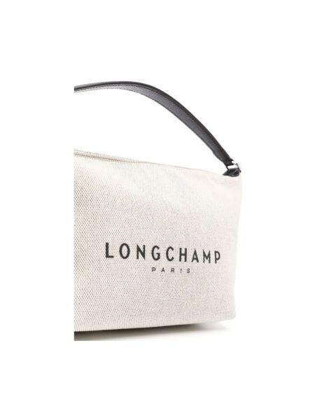 Bolsa de hombro de cuero Longchamp beige