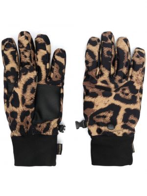 Ръкавици с принт с леопардов принт Goldbergh кафяво
