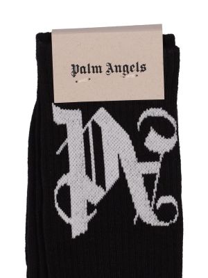 Bavlněné ponožky Palm Angels černé