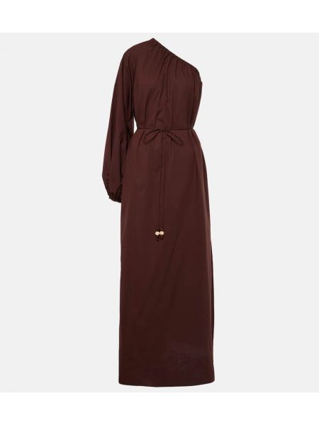 Robe longue en coton asymétrique Faithfull The Brand marron