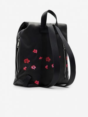 Virágos hátizsák Desigual fekete
