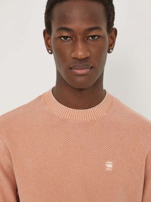 Pamučni pulover s uzorkom zvijezda G-star Raw narančasta