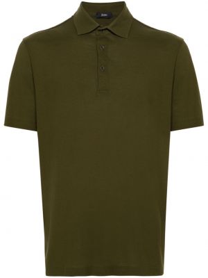 Памучна поло тениска Herno зелено