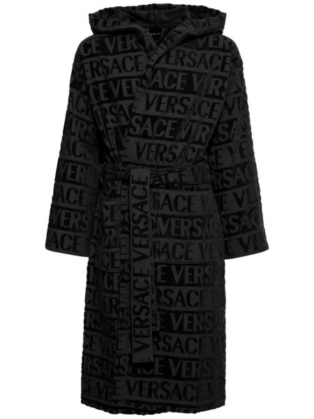 Albornoz con capucha Versace negro