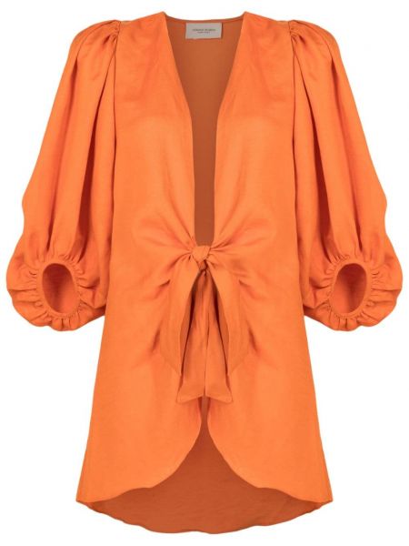 Sukienka mini z dekoltem w serek Adriana Degreas pomarańczowa