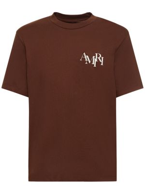 Černé bavlněné tričko s potiskem jersey Amiri