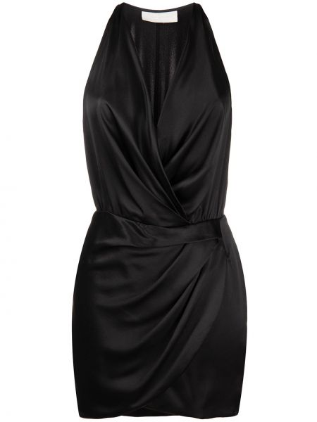 Jedwabna sukienka mini Michelle Mason czarna