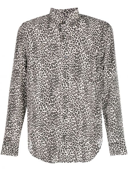 Camisa con estampado leopardo Equipment Gender Fluid negro