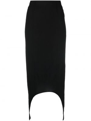Jupe taille haute asymétrique Patou noir