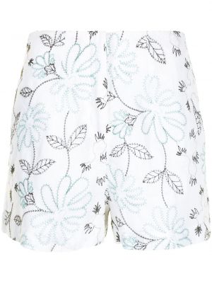 Pantalones cortos ajustados de flores Silvia Tcherassi blanco