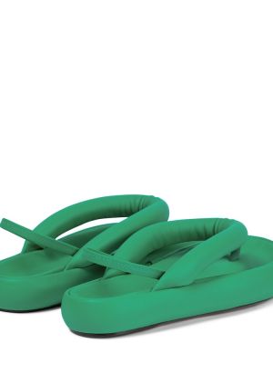 Stringi skórzane Isabel Marant zielone