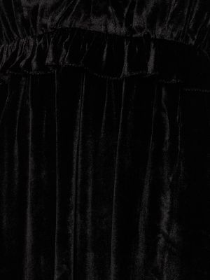 Viskózové hedvábné dlouhé šaty Ulla Johnson černé