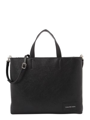 Nákupná taška so vzorom hadej kože Calvin Klein Jeans čierna