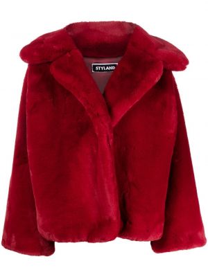 Oversized bunda s kožušinou Styland červená