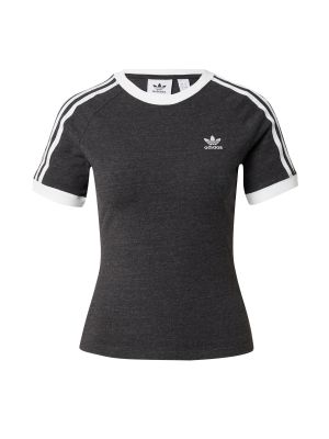 Тениска slim на райета Adidas Originals черно