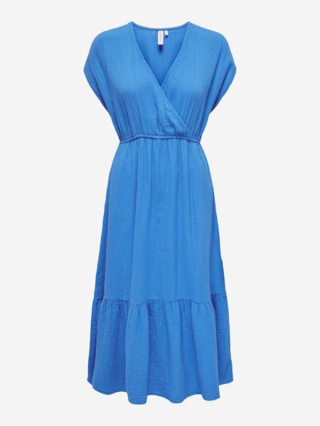 Priliehavé midi šaty Only modrá