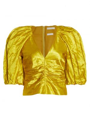 Блузка с v-образным вырезом с рюшами Ulla Johnson золотая