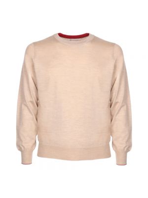 Jedwabny sweter z kaszmiru Brunello Cucinelli beżowy