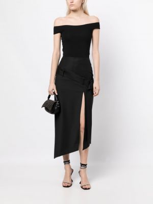 Asymetrické midi sukně Matériel černé