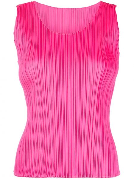 Plissert ermeløs topp Pleats Please Issey Miyake rosa