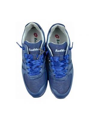 Sneakersy z cekinami na koturnie Lotto niebieskie