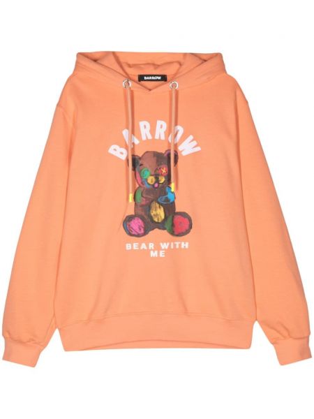 Raštuotas medvilninis džemperis su gobtuvu Barrow oranžinė