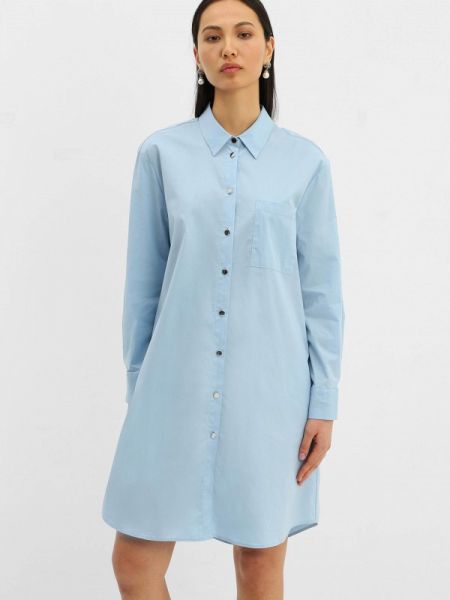 Платье-рубашка Villosa голубое